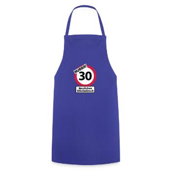 Hurrah 30 Anniversaire - Félicitations | - Tablier de cuisine - bleu royal - Devant - AI Model Male 185 dark (185cm)