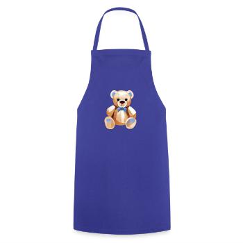 TEDDY BEAR - TEDDYBÄR - KUSCHELBÄR - PLÜSCHBÄR - Kochschürze - Royalblau - Vorne - AI Model Male 185 dark (185cm)