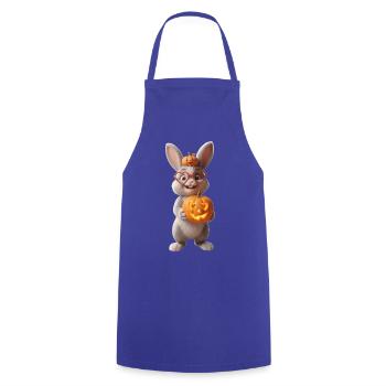 Herzaugen Brille Hase Harry  mit Halloween-Kürbis  - Kochschürze - Royalblau - Vorne - AI Model Male 185 dark (185cm)