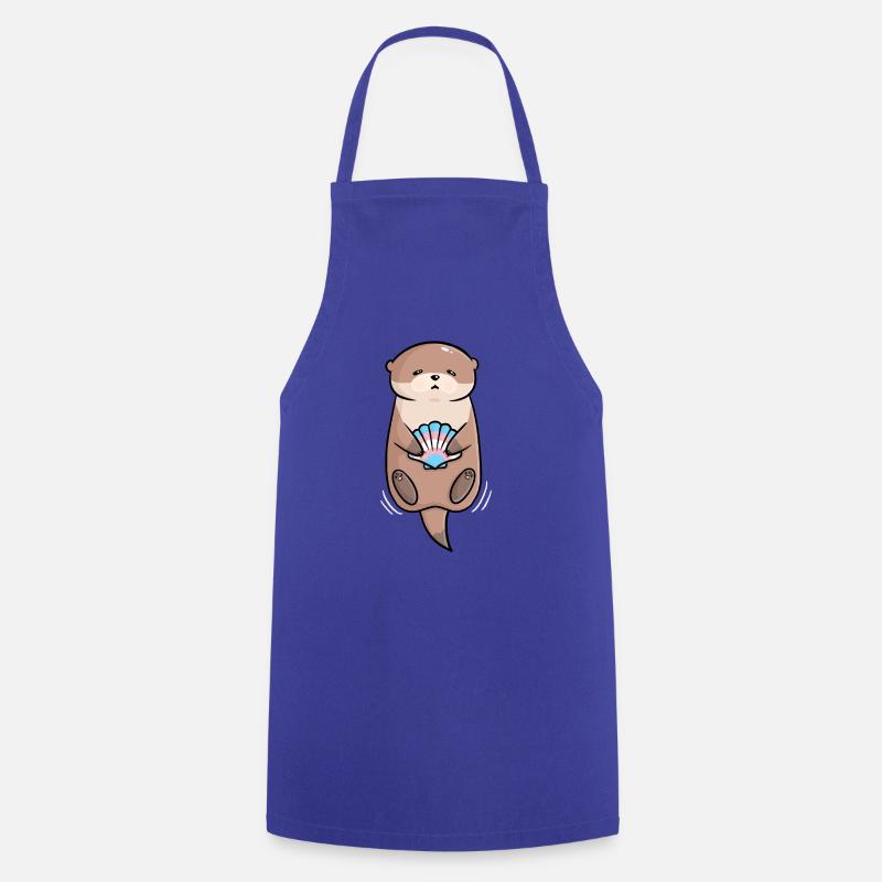 Douce loutre coquille Trans Queer drapeau drapeau LGBTQ - Tablier de cuisine - bleu royal