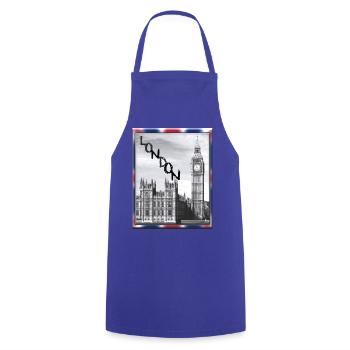 London Big Ben Union Jack - Kochschürze - Royalblau - Vorne - AI Model Male 185 dark (185cm)