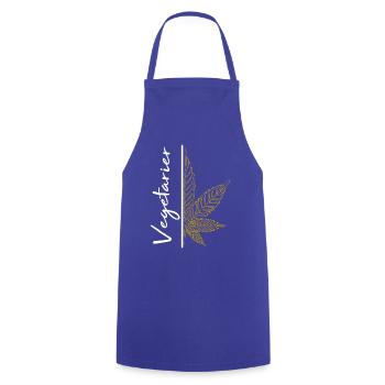 Vegetarian / cannabis / cannabis leaf / hemp - Cooking Apron - royal blue - Front - AI Model Male 185 dark (185cm)