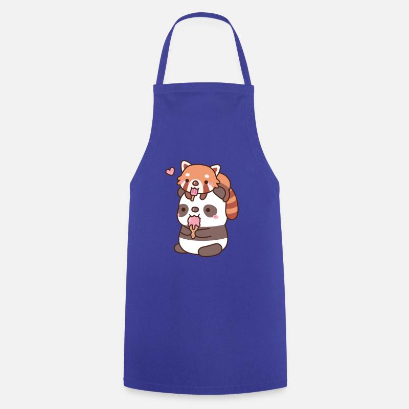 Simpatico Panda Rosso E Panda che mangia il gelato - Grembiule da cucina - blu royal