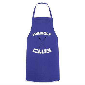 MINIGOLF -CLUB- Jahreseinkommen - Kochschürze - Royalblau - Vorne - AI Model Male 185 dark (185cm)
