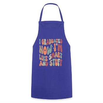 I_Graduated_now_I-m_like_smart_and_stuff - Cooking Apron - royal blue - Front - AI Model Male 185 dark (185cm)