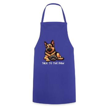 Parlez à la patte Berger allemand - Tablier de cuisine - bleu royal - Devant - AI Model Male 185 dark (185cm)