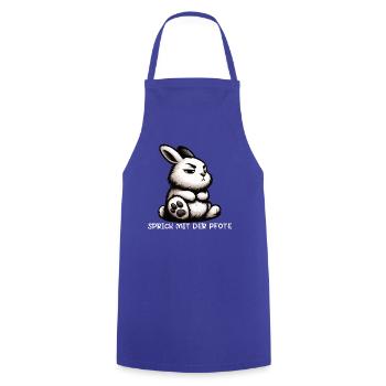 Sprich mit der Pfote Kaninchen Hase Hasen langohr  - Kochschürze - Royalblau - Vorne - AI Model Male 185 dark (185cm)