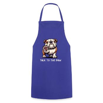 Talk to the Paw English Bulldog Bully Owner - Cooking Apron - royal blue - Front - AI Model Male 185 dark (185cm)