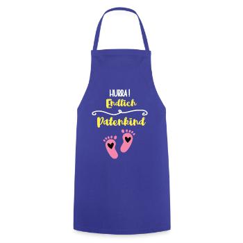 Hooray Finally Godchild Girl Godmother Godchildren - Cooking Apron - royal blue - Front - AI Model Male 185 dark (185cm)