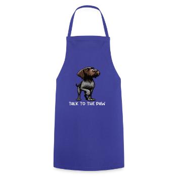Talk to the Paw German Wirehaired Wire Holder - Cooking Apron - royal blue - Front - AI Model Male 185 dark (185cm)
