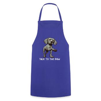 Talk to the Paw  Weimaraner Weimaranerliebhaber - Kochschürze - Royalblau - Vorne - AI Model Male 185 dark (185cm)