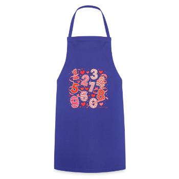 Number Day Hearts Art - Cooking Apron - royal blue - Front - AI Model Male 185 dark (185cm)