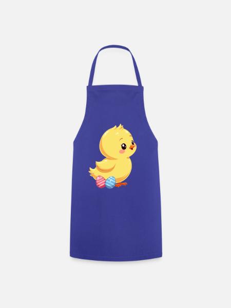 Küken an Ostern - Kochschürze - Royalblau
