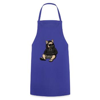 Französische Bulldogge Frenchie Frenchiehalter - Kochschürze - Royalblau - Vorne - AI Model Male 185 dark (185cm)
