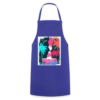 Neon Tropics Silhouette Romance - Kochschürze - Royalblau - Vorne - AI Model Male 185 dark (185cm)