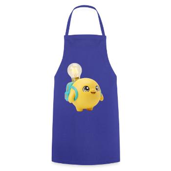 Cute Yellow School Mascot with Lightbulb Planet Ba - Kochschürze - Royalblau - Vorne - AI Model Male 185 dark (185cm)