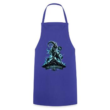 Keine Abkürzungen - Kochschürze - Royalblau - Vorne - AI Model Male 185 dark (185cm)