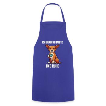 Ich Brauche Kaffee und Ruhe Podenco Podencos  - Kochschürze - Royalblau - Vorne - AI Model Male 185 dark (185cm)