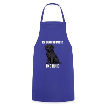 Ich Brauche Kaffee und Ruhe Labrador Labbi - Kochschürze - Royalblau - Vorne - AI Model Male 185 dark (185cm)