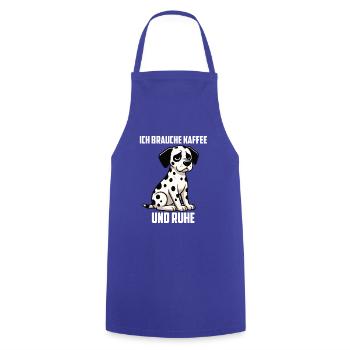 Ich Brauche Kaffee und Ruhe Dalmatiner Dal - Kochschürze - Royalblau - Vorne - AI Model Male 185 dark (185cm)