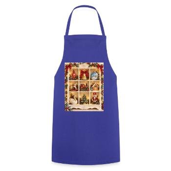 Weihnachts-Kuriositätenschrank - Kochschürze - Royalblau - Vorne - AI Model Male 185 dark (185cm)
