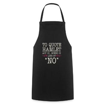 To quote Hamlet Act III, Scene III, Line 87 - NO - Cooking Apron - black - Front - AI Model Male 185 dark (185cm)