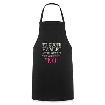 To quote Hamlet Act III, Scene III, Line 87 - NO - Cooking Apron - black - Front - AI Model Male 185 dark (185cm)