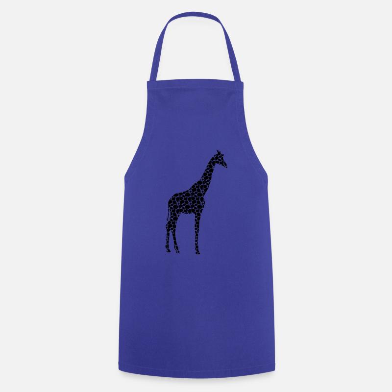 Giraffe Pattern Giraffe - Cooking Apron - royal blue