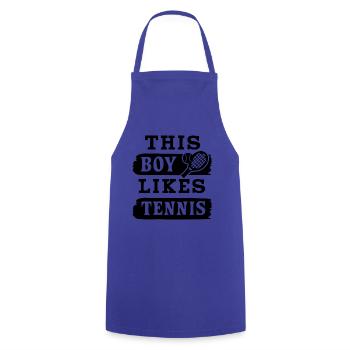 Boy Likes Playing Tennis Ironic Saying Summer Ball - Cooking Apron - royal blue - Front - AI Model Male 185 dark (185cm)