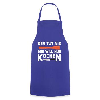 Koch Koch Spruch lustig Kochlöffel Geschenk - Kochschürze - Royalblau - Vorne - AI Model Male 185 dark (185cm)
