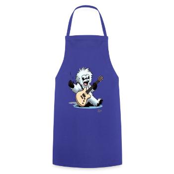 Guitariste musical : Yeti of Rock Music - Tablier de cuisine - bleu royal - Devant - AI Model Male 185 dark (185cm)