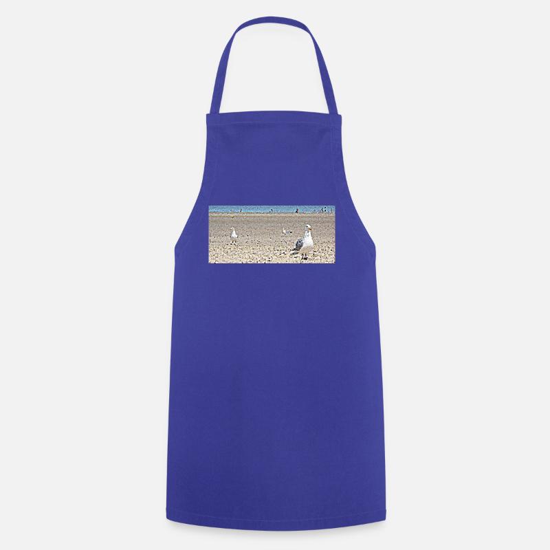 Gulls at the beach - Cooking Apron - royal blue