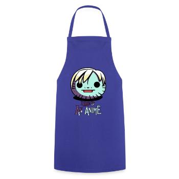 Cartoon Manga Kreatur, Ich sollte ein Anime sein - Kochschürze - Royalblau - Vorne - AI Model Male 185 dark (185cm)