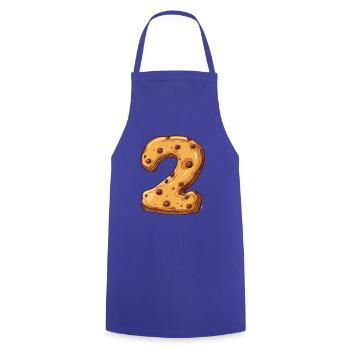 Birthday Cookie for Two Year Olds, Kids Birthday - Cooking Apron - royal blue - Front - AI Model Male 185 dark (185cm)