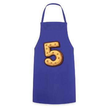Geburtstagskeks für Fünfjährige, Kinder Geburtstag - Kochschürze - Royalblau - Vorne - AI Model Male 185 dark (185cm)