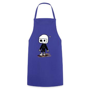 Junger Skateboarder beim Skateboard fahren - Kochschürze - Royalblau - Vorne - AI Model Male 185 dark (185cm)