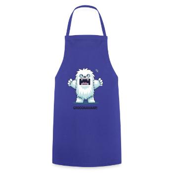 Kleiner Cartoon-Yeti - Kochschürze - Royalblau - Vorne - AI Model Male 185 dark (185cm)