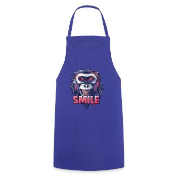 Souriez, singe, souriez - Tablier de cuisine - bleu royal - Devant - AI Model Male 185 dark (185cm)