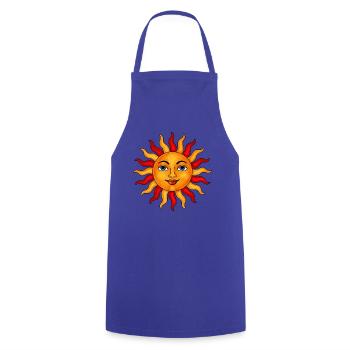 Sonne Pastel - Kochschürze - Royalblau - Vorne - AI Model Male 185 dark (185cm)