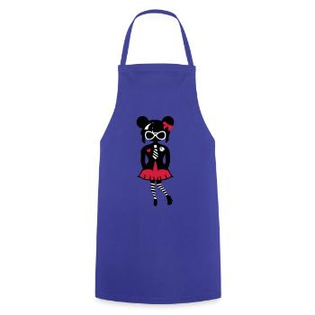 Fille en look anime gothique avec des lunettes de soleil - Tablier de cuisine - bleu royal - Devant - AI Model Male 185 dark (185cm)