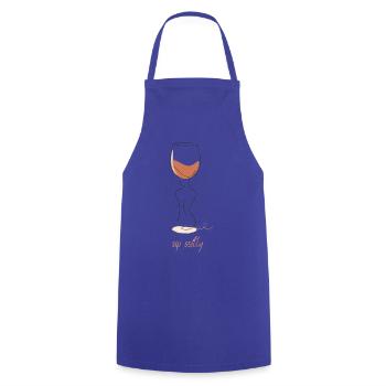Sip Softly – Wein Line Art Design für Frauen - Kochschürze - Royalblau - Vorne - AI Model Male 185 dark (185cm)