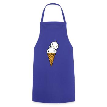 Oiseaux Cream Waffle Cream Scoops Cream Cornet - Tablier de cuisine - bleu royal - Devant - AI Model Male 185 dark (185cm)