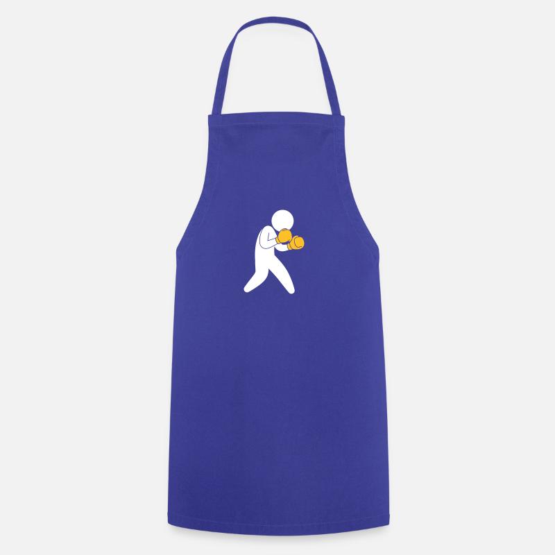 A Boxer Exercising In The Ring - Cooking Apron - royal blue