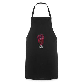 bon cœur,bon cœur,coeur,graffiti - Tablier de cuisine - noir - Devant - AI Model Male 185 dark (185cm)