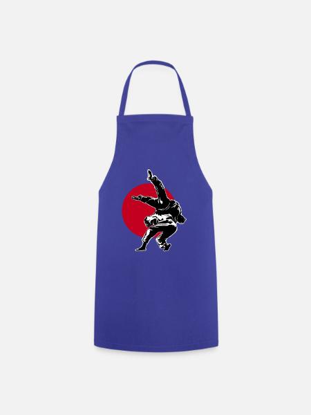 judo koshi guruma back view PNG - Kochschürze - Royalblau