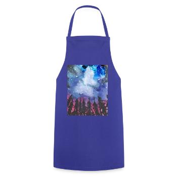 Forêt la nuit - Tablier de cuisine - bleu royal - Devant - AI Model Male 185 dark (185cm)