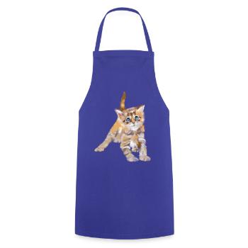 Blue-eyed watercolor kitten - Cooking Apron - royal blue - Front - AI Model Male 185 dark (185cm)