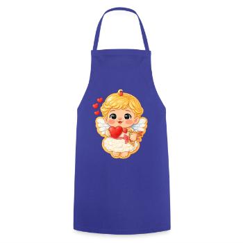 Keks Motiv süßer Valentinsengel mit Herz  - Kochschürze - Royalblau - Vorne - AI Model Male 185 dark (185cm)