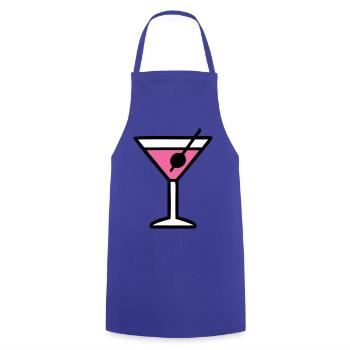 Pinkes Cocktail Glas Icon - Kochschürze - Royalblau - Vorne - AI Model Male 185 dark (185cm)