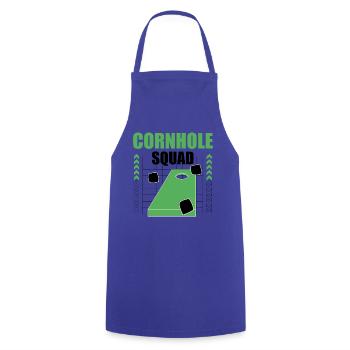 Cornhole Squad Ironic Quote Sack Tossing - Cooking Apron - royal blue - Front - AI Model Male 185 dark (185cm)